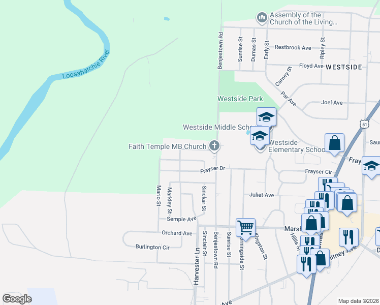 map of restaurants, bars, coffee shops, grocery stores, and more near 606 Leavert Avenue in Memphis