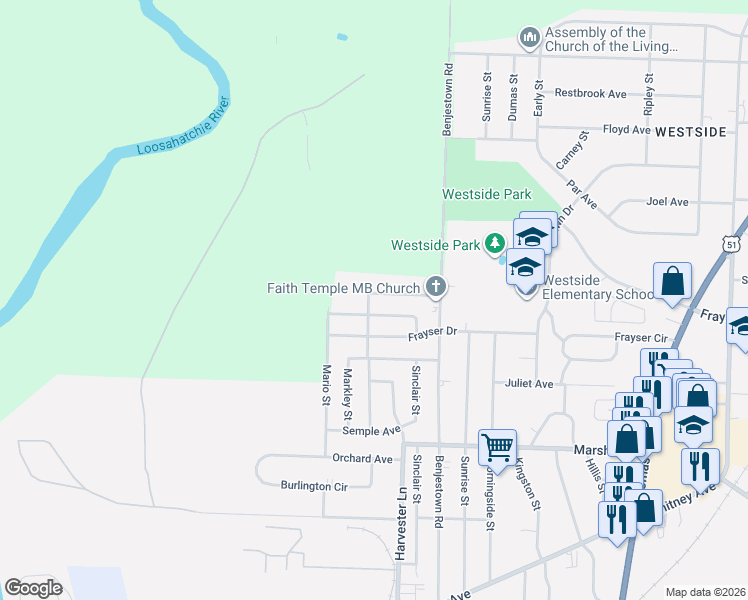 map of restaurants, bars, coffee shops, grocery stores, and more near 606 Leavert Avenue in Memphis
