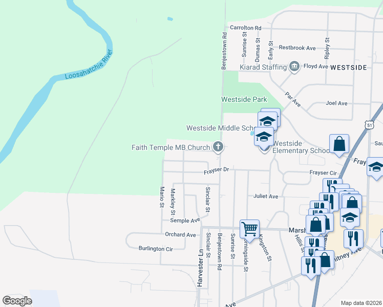 map of restaurants, bars, coffee shops, grocery stores, and more near 606 Leavert Avenue in Memphis