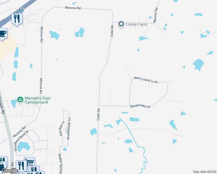 map of restaurants, bars, coffee shops, grocery stores, and more near 3358 Bentbrooke Cove in Lakeland