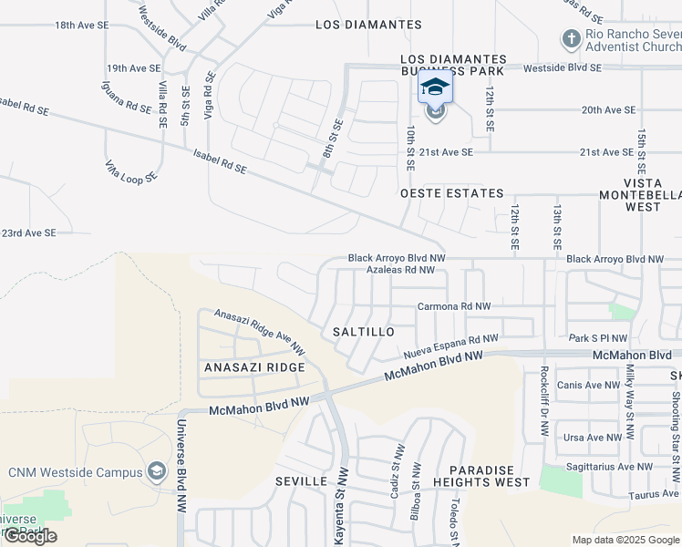 map of restaurants, bars, coffee shops, grocery stores, and more near 11032 Del Carmen Street Northwest in Albuquerque