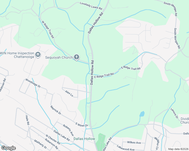 map of restaurants, bars, coffee shops, grocery stores, and more near 9122 Dallas Hollow Road in Soddy-Daisy