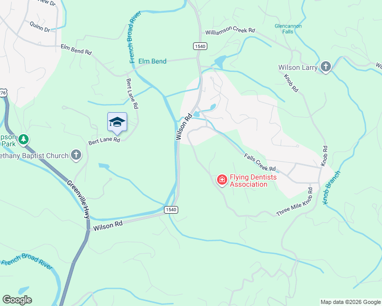 map of restaurants, bars, coffee shops, grocery stores, and more near 798-802 State Road 1540 in Pisgah Forest