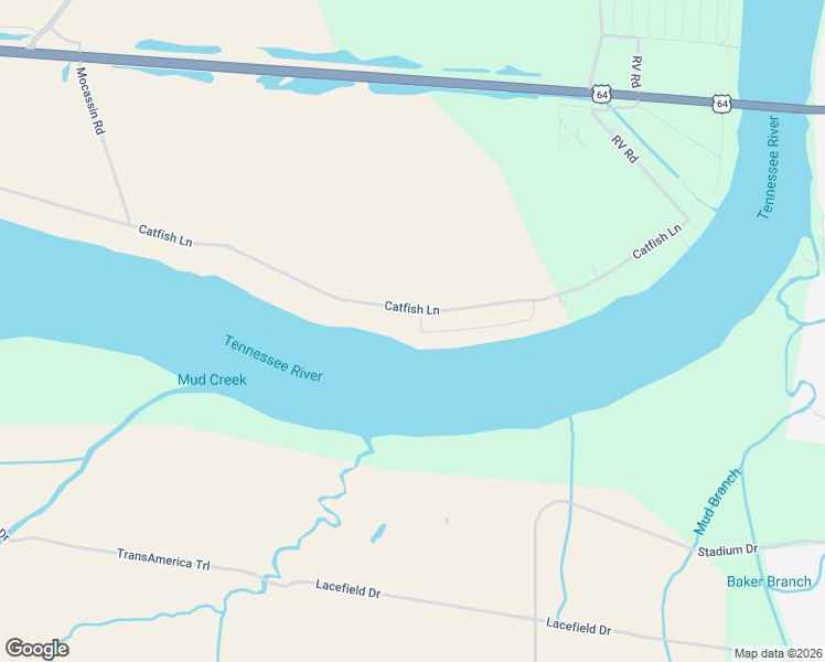 map of restaurants, bars, coffee shops, grocery stores, and more near 2306 Catfish Lane in Crump