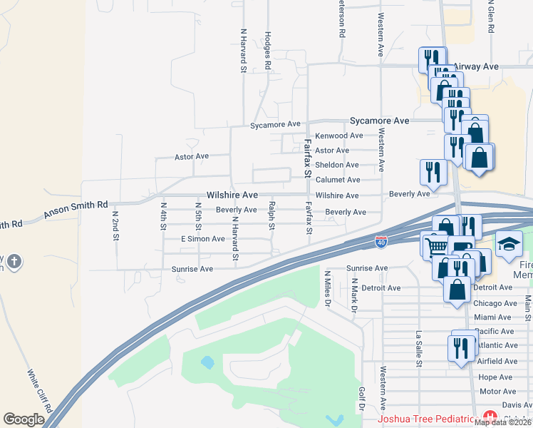 map of restaurants, bars, coffee shops, grocery stores, and more near 806 Berk Avenue in Kingman
