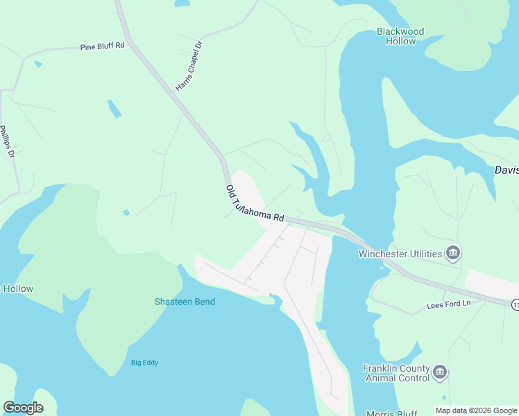 map of restaurants, bars, coffee shops, grocery stores, and more near 3926 Old Tullahoma Road in Winchester