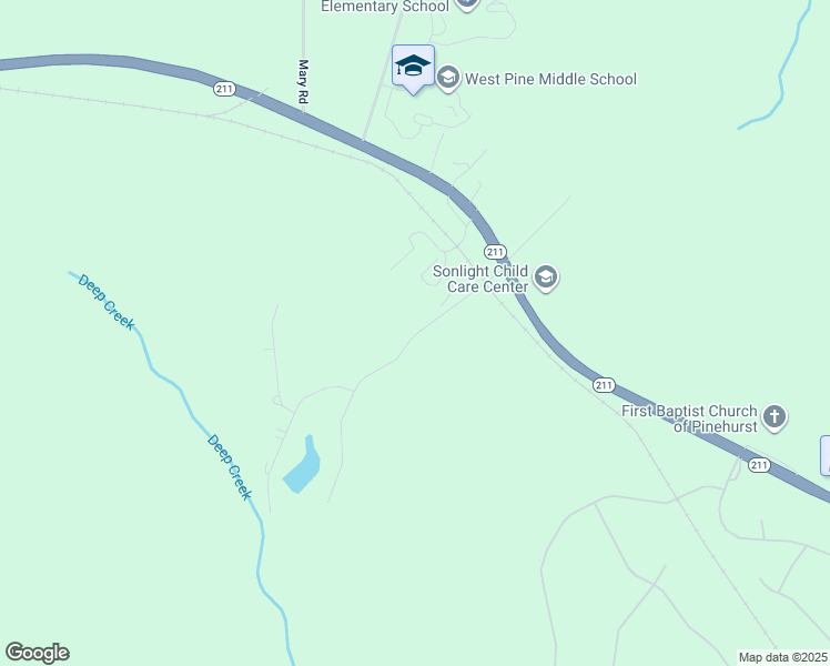 map of restaurants, bars, coffee shops, grocery stores, and more near 110 Pine Valley Lane in Moore County