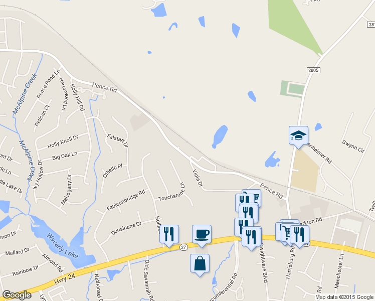 map of restaurants, bars, coffee shops, grocery stores, and more near in Charlotte