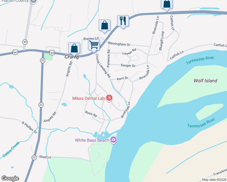 map of restaurants, bars, coffee shops, grocery stores, and more near 50 Horton Lane in Crump
