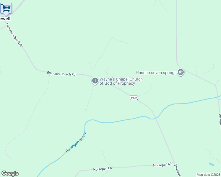 map of restaurants, bars, coffee shops, grocery stores, and more near 3617 Emmaus Church Road in Mount Olive