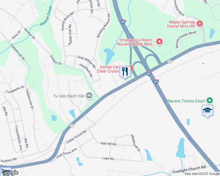 map of restaurants, bars, coffee shops, grocery stores, and more near 12009 Lemmond Farm Dr in Charlotte