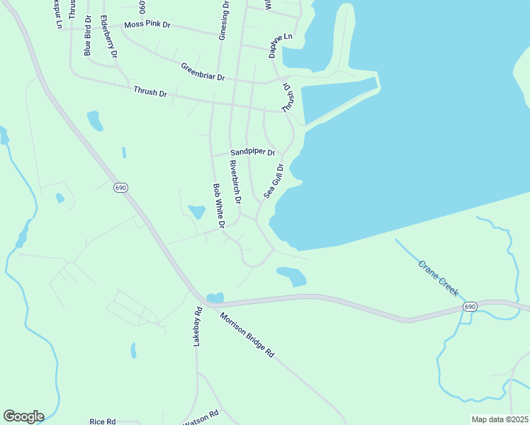 map of restaurants, bars, coffee shops, grocery stores, and more near 975 Sea Gull Drive in Vass