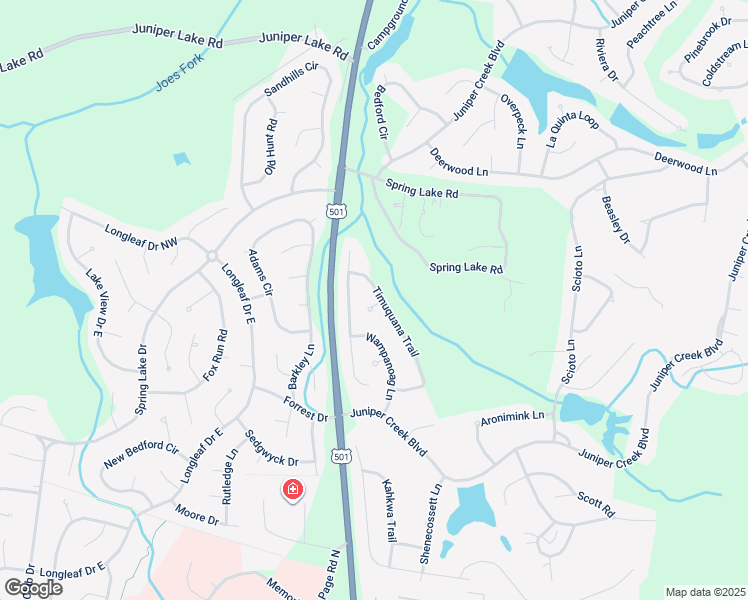map of restaurants, bars, coffee shops, grocery stores, and more near 23 Timuquana Trail in Pinehurst