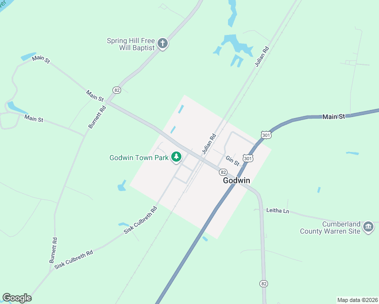 map of restaurants, bars, coffee shops, grocery stores, and more near Main Street in Godwin