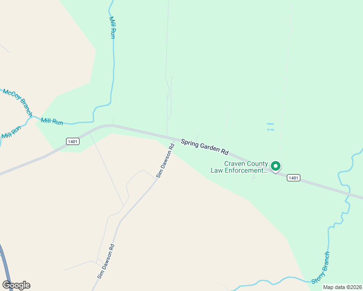 map of restaurants, bars, coffee shops, grocery stores, and more near 2093 Spring Garden Road in New Bern