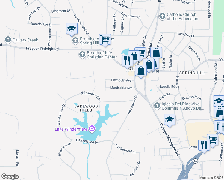 map of restaurants, bars, coffee shops, grocery stores, and more near 3931 Martindale Avenue in Memphis