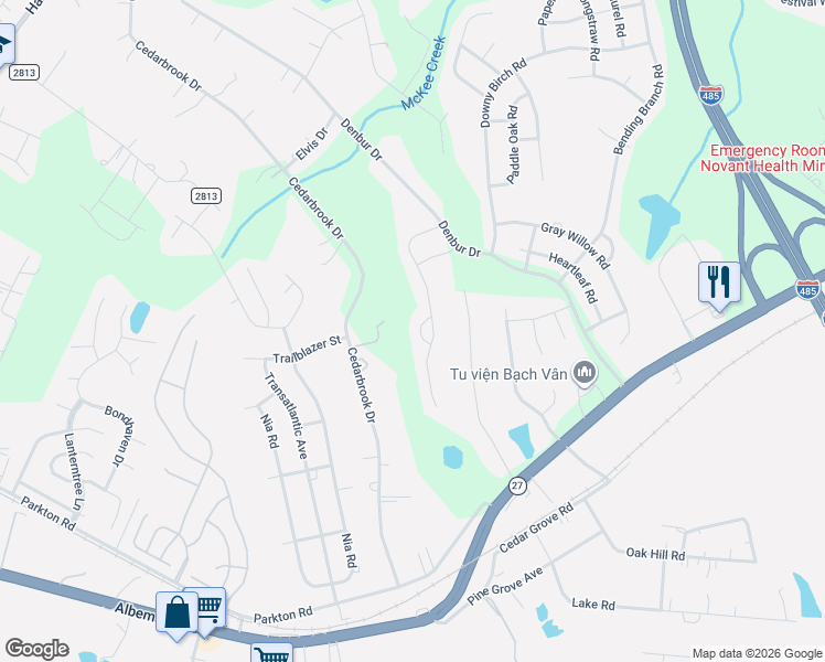 map of restaurants, bars, coffee shops, grocery stores, and more near 9201 Magnolia Lily Avenue in Charlotte