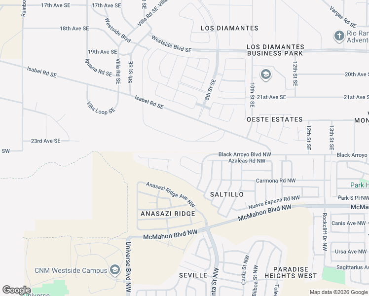 map of restaurants, bars, coffee shops, grocery stores, and more near 716 Viga Loop Southeast in Rio Rancho