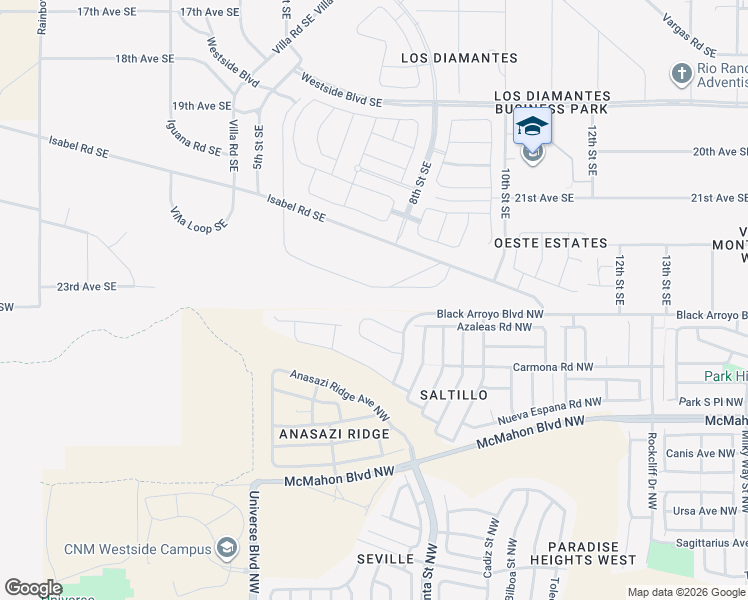 map of restaurants, bars, coffee shops, grocery stores, and more near 716 Viga Loop Southeast in Rio Rancho