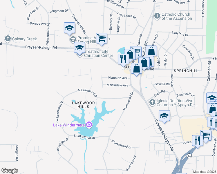 map of restaurants, bars, coffee shops, grocery stores, and more near 3931 Martindale Avenue in Memphis