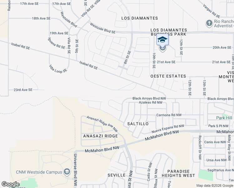 map of restaurants, bars, coffee shops, grocery stores, and more near 716 Viga Loop Southeast in Rio Rancho