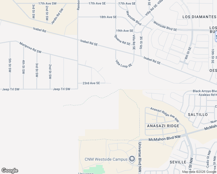 map of restaurants, bars, coffee shops, grocery stores, and more near 23rd Avenue Southeast in Albuquerque
