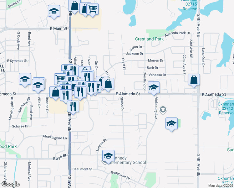 map of restaurants, bars, coffee shops, grocery stores, and more near in Norman