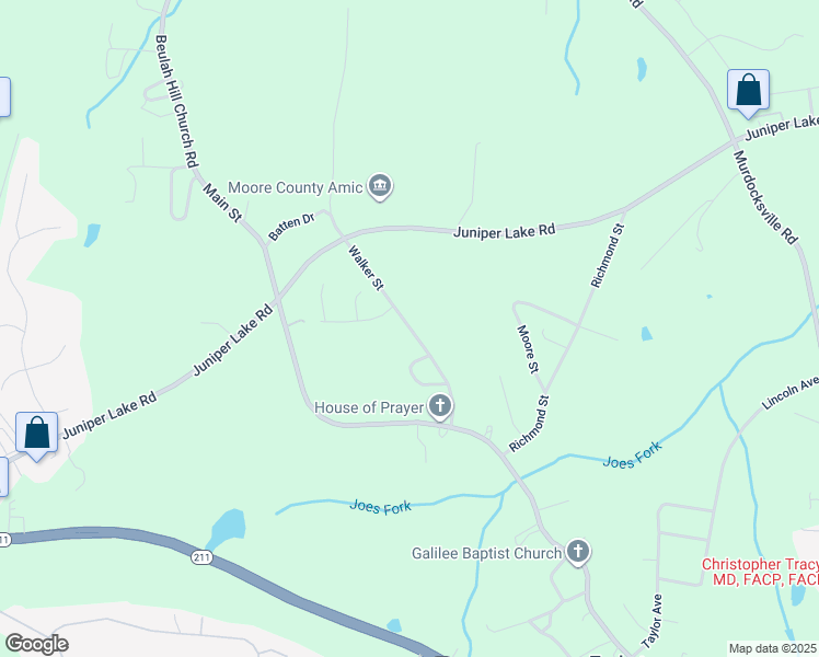 map of restaurants, bars, coffee shops, grocery stores, and more near Walker Street in Taylortown