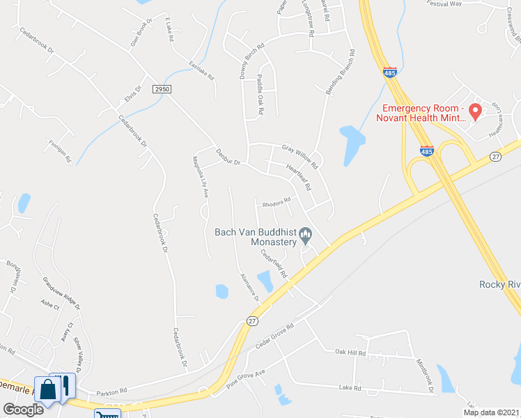 map of restaurants, bars, coffee shops, grocery stores, and more near 7414 Cedarfield Road in Charlotte