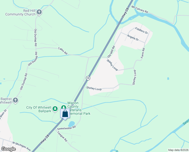 map of restaurants, bars, coffee shops, grocery stores, and more near 15540 Tennessee 28 in Whitwell