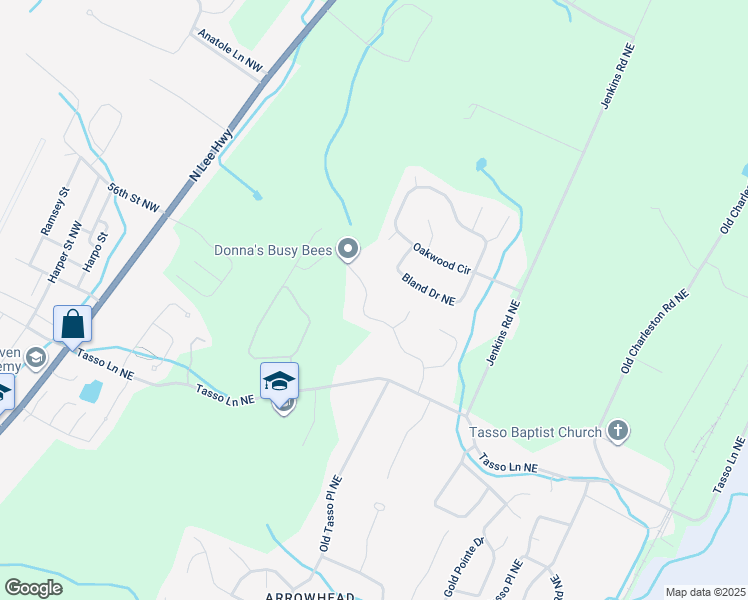map of restaurants, bars, coffee shops, grocery stores, and more near 260 Ashlin Meadow Lane Northeast in Cleveland