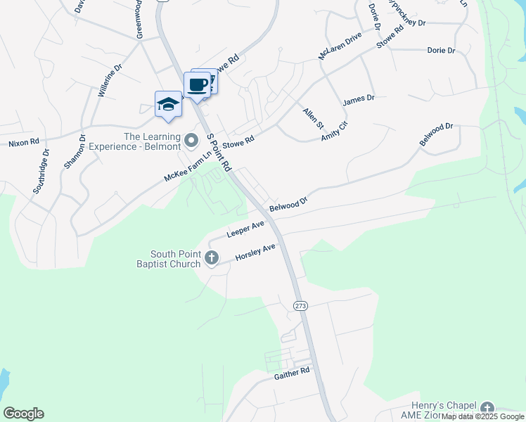 map of restaurants, bars, coffee shops, grocery stores, and more near 100 Belwood Drive in Belmont