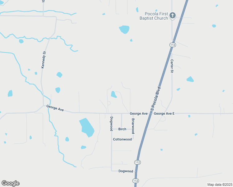 map of restaurants, bars, coffee shops, grocery stores, and more near 1400 George Avenue in Pocola