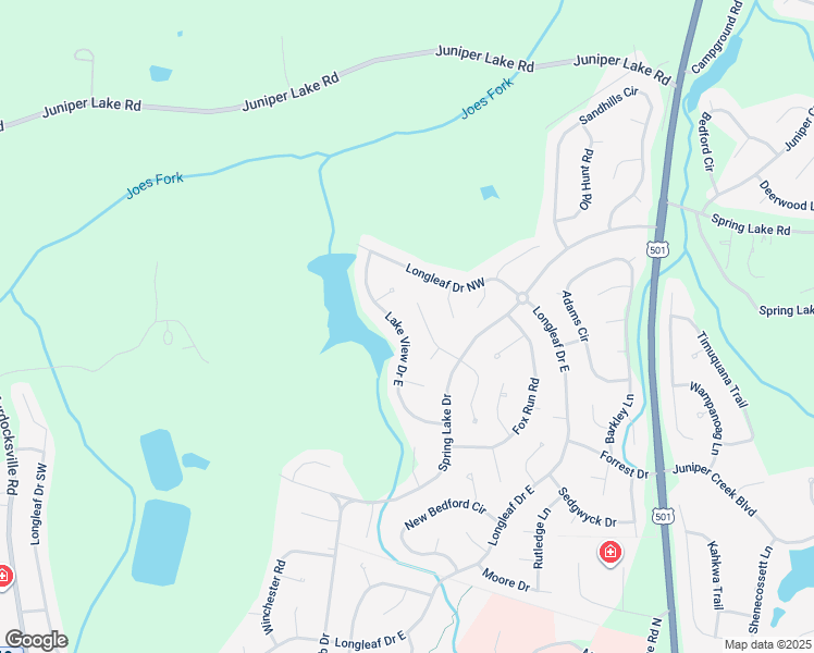 map of restaurants, bars, coffee shops, grocery stores, and more near 126 Lake View Drive East in Pinehurst