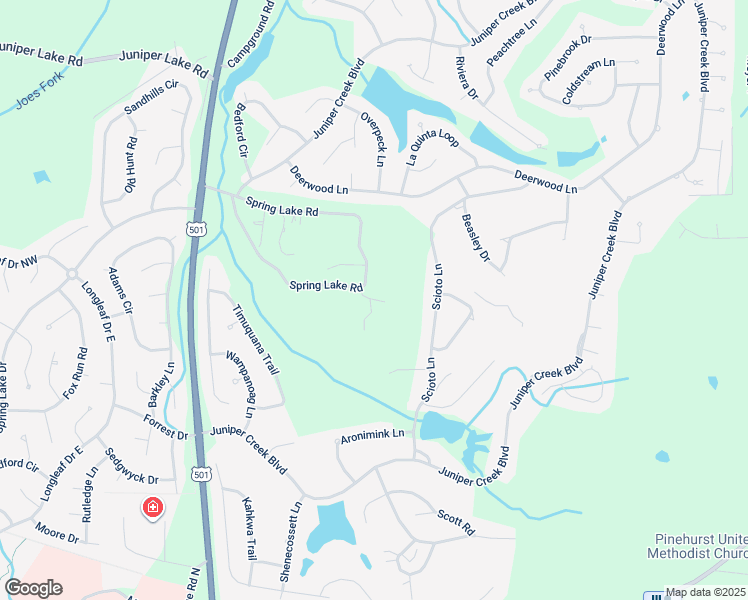 map of restaurants, bars, coffee shops, grocery stores, and more near Passion Lane in Moore County