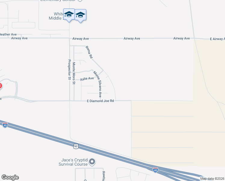 map of restaurants, bars, coffee shops, grocery stores, and more near 4161 East Diamond Joe Road in Kingman