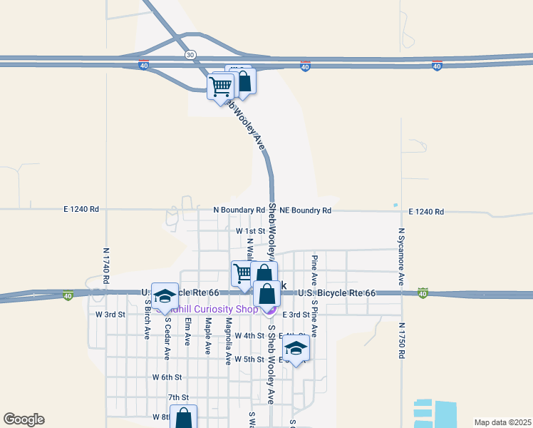 map of restaurants, bars, coffee shops, grocery stores, and more near 421 North Sheb Wooley Avenue in Erick