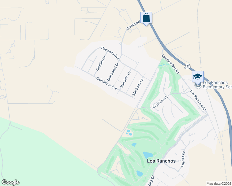 map of restaurants, bars, coffee shops, grocery stores, and more near 5086 Caballeros Avenue in San Luis Obispo