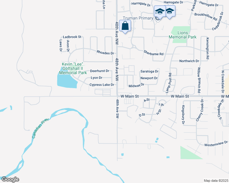 map of restaurants, bars, coffee shops, grocery stores, and more near in Norman