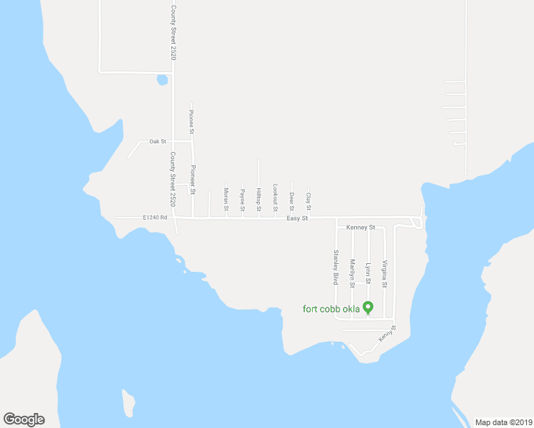 map of restaurants, bars, coffee shops, grocery stores, and more near 612 Easy Street in Fort Cobb