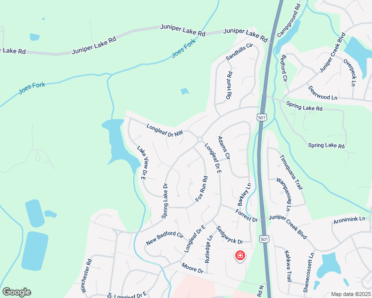 map of restaurants, bars, coffee shops, grocery stores, and more near 295 Spring Lake Drive in Pinehurst