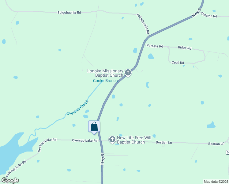 map of restaurants, bars, coffee shops, grocery stores, and more near 2626 Arkansas 9 in Morrilton