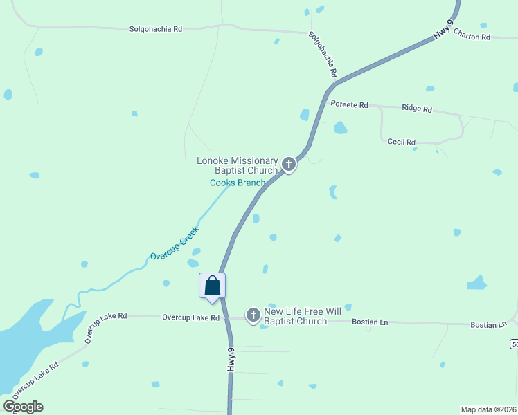 map of restaurants, bars, coffee shops, grocery stores, and more near 2626 Arkansas 9 in Morrilton