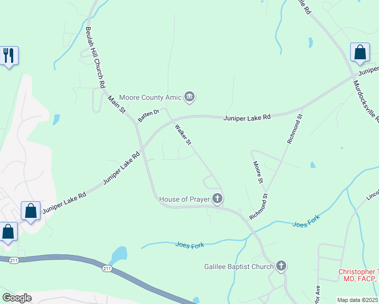 map of restaurants, bars, coffee shops, grocery stores, and more near 186 Walker Street in Taylortown