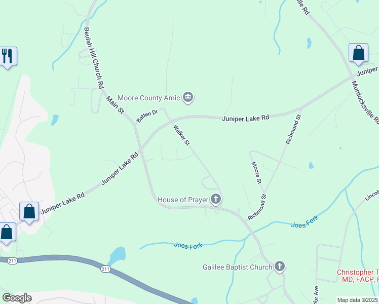 map of restaurants, bars, coffee shops, grocery stores, and more near 186 Walker Street in Taylortown