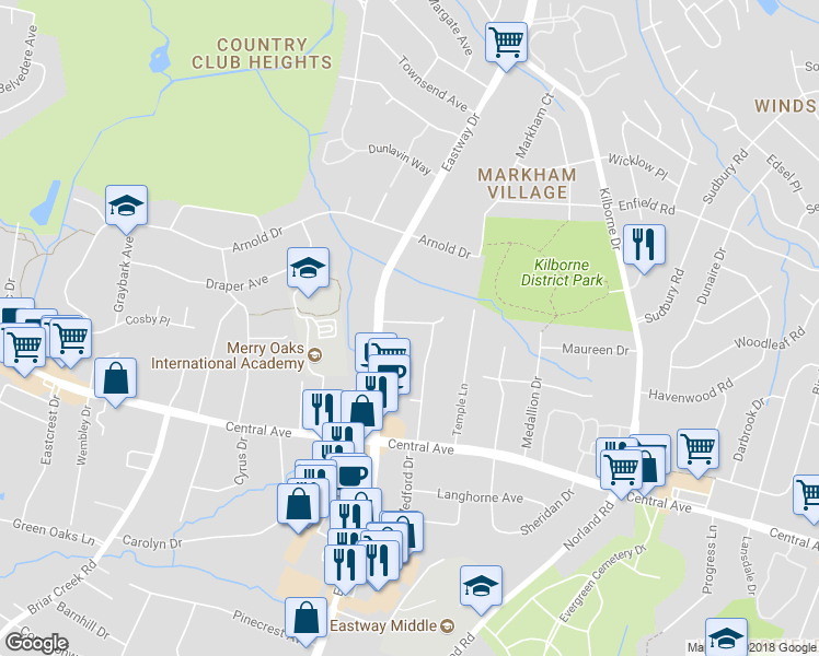 map of restaurants, bars, coffee shops, grocery stores, and more near 1823 Burgin Street in Charlotte