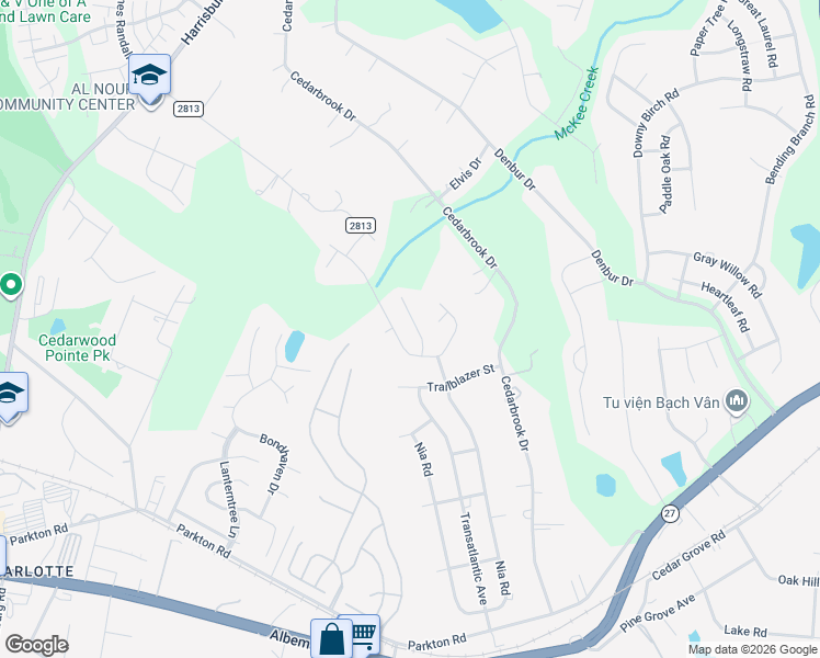 map of restaurants, bars, coffee shops, grocery stores, and more near in Charlotte