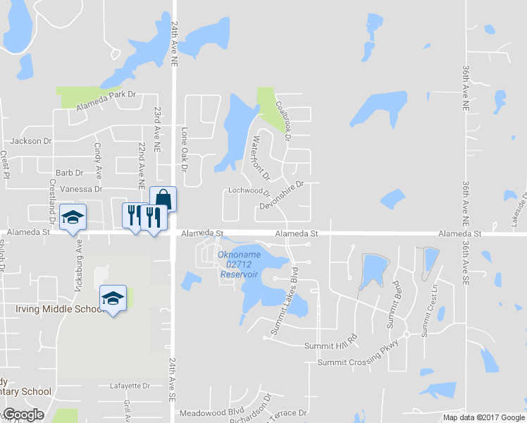 map of restaurants, bars, coffee shops, grocery stores, and more near 2806 Devonshire Drive in Norman