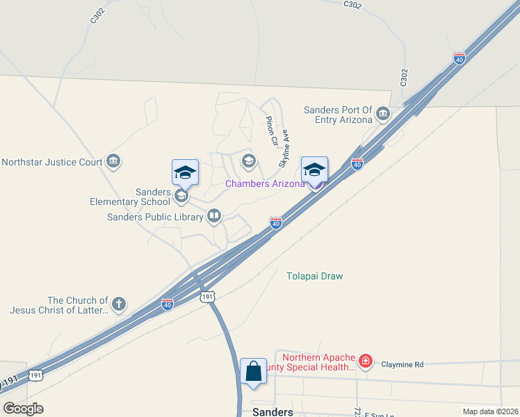 map of restaurants, bars, coffee shops, grocery stores, and more near in Sanders