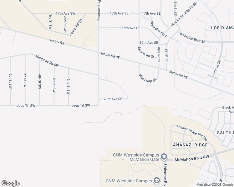 map of restaurants, bars, coffee shops, grocery stores, and more near 2304 1st Street Southeast in Rio Rancho